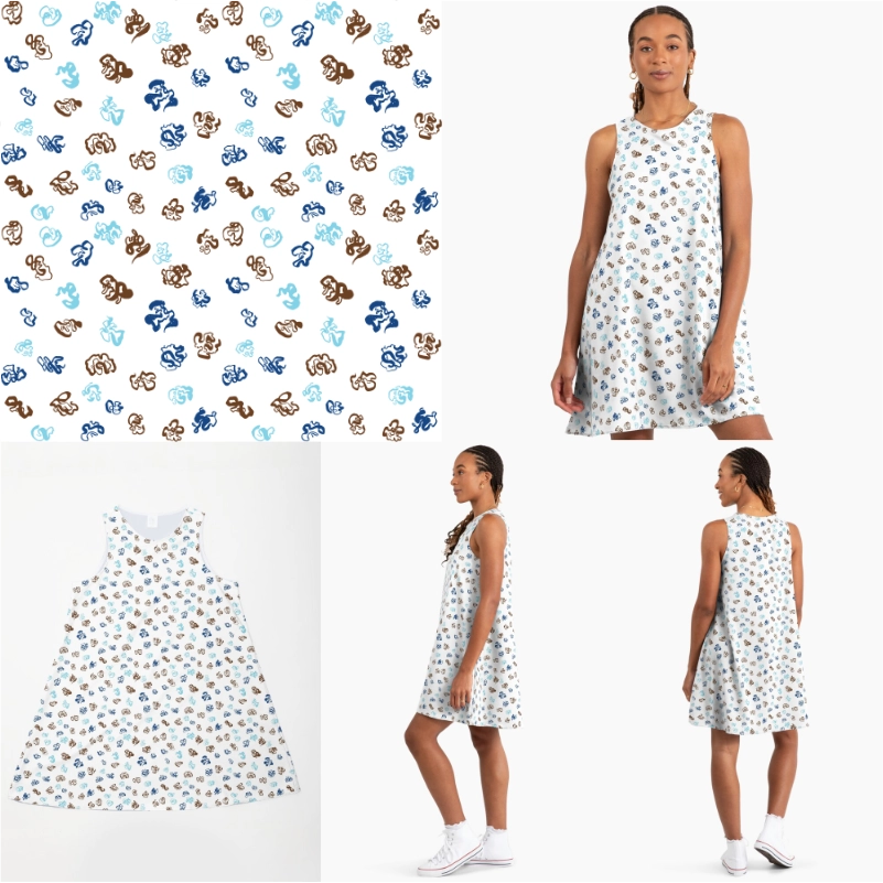 Robe débardeur trapèze – Motif all over | sensitive ink