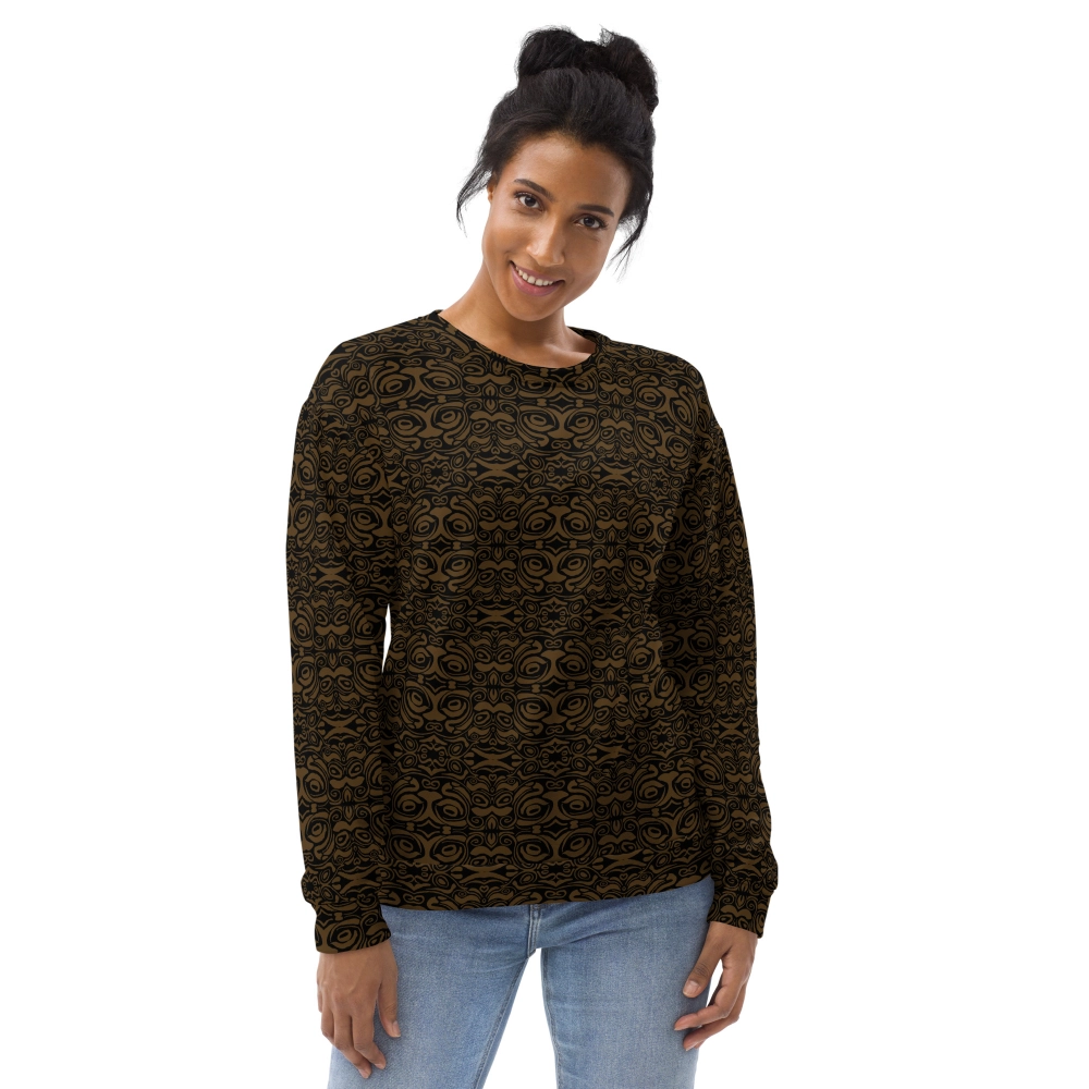 sweat shirt du motif eye of the tiger coloris brown porté par un manequin