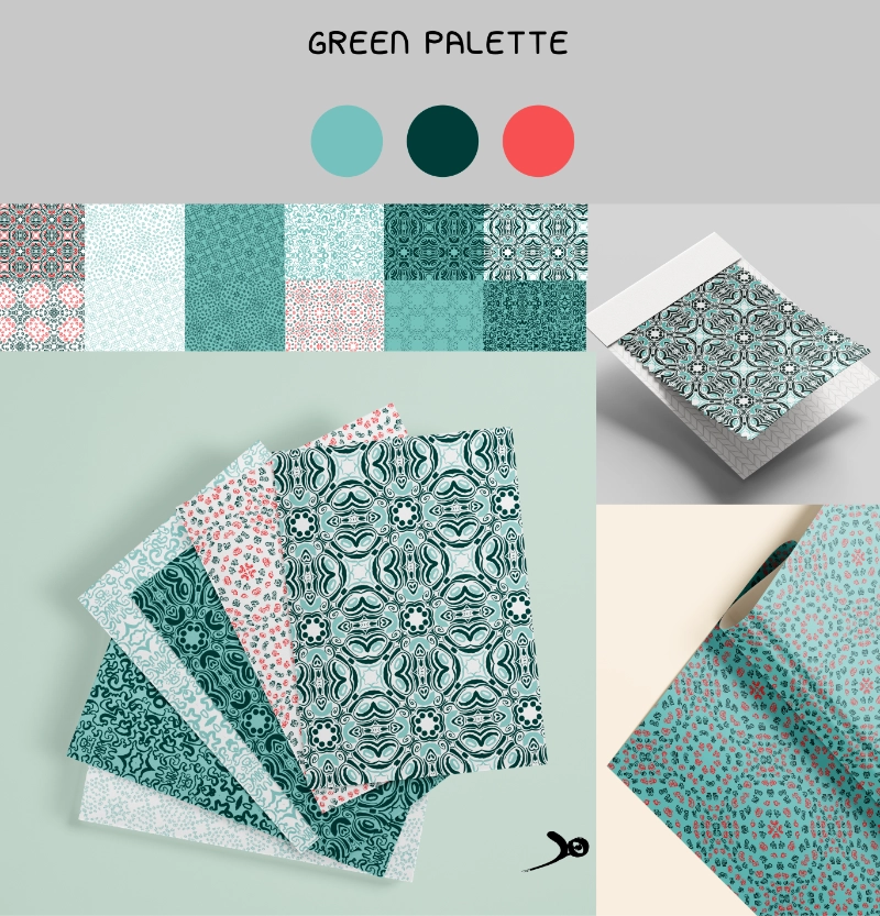 Bundle Motifs Sans Couture à imprimer— forest green